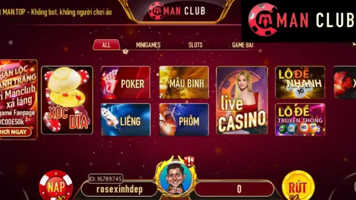 Trải nghiệm tại cổng game Manclub